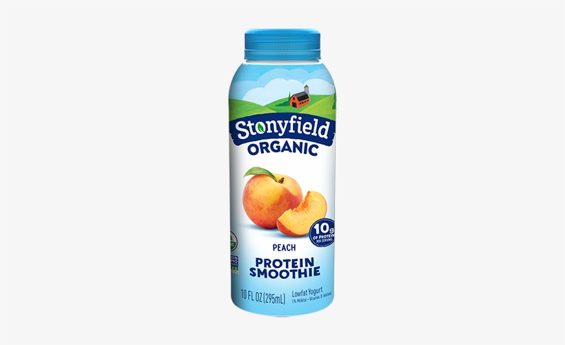 Low Fat Peach Smoothie - Stonyfield Yogurt Drink, transparent png #337281