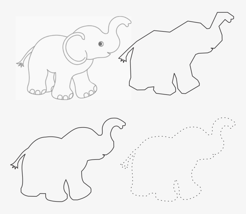 Then Adjusted Each Segment To Curves, Then Gave It - Indian Elephant, transparent png #337799