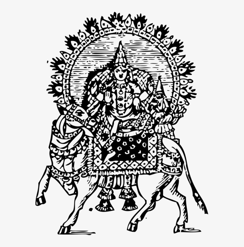 Mahadeva Parvati Hinduism Drawing Amarnath Temple - Riding Shiva Shower Curtain, transparent png #337801