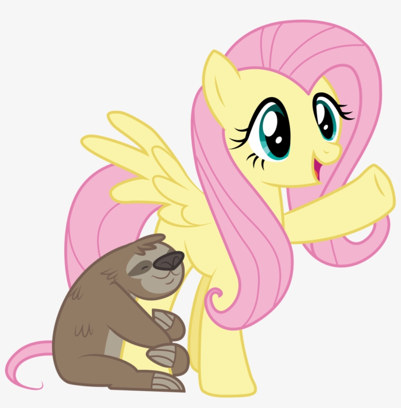 Lorthiz, Cute, Fluttershy, Lola The Sloth, Open Mouth, - Artist, transparent png #338169