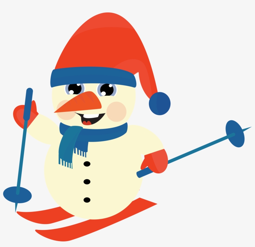 Clipart Skiing Snow Man - Skiing Clipart Png, transparent png #338524
