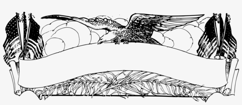 Bald Eagle Drawing Banner - Eagle Banner Png, transparent png #338525