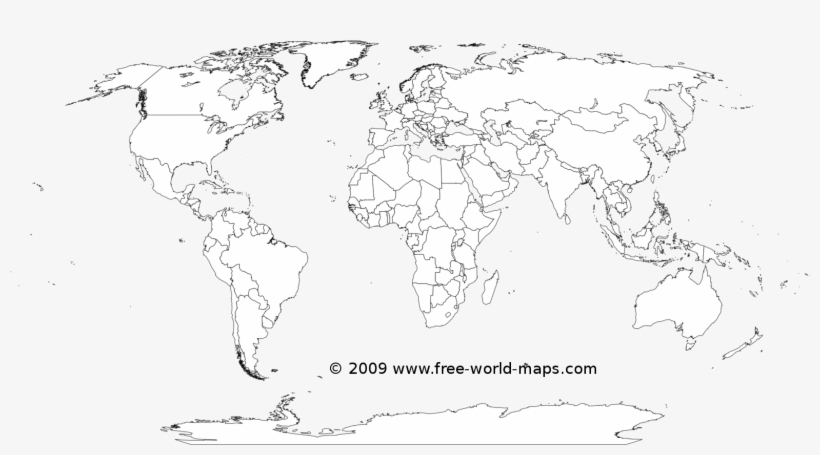 Printable White Transparent Political Blank World Map Black And