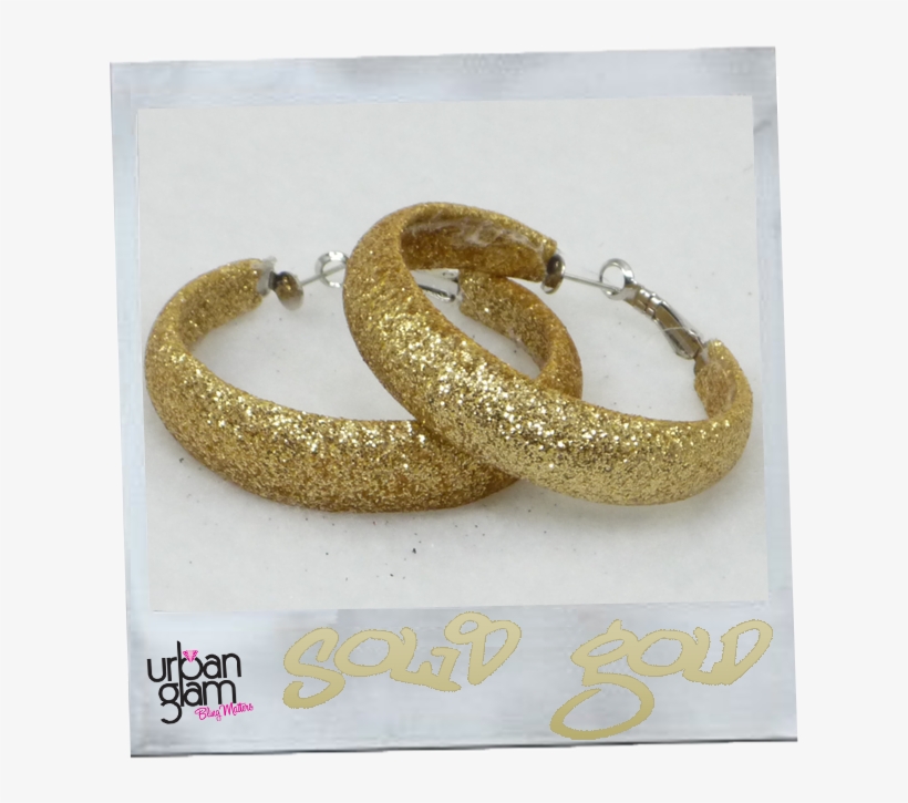 Gold Glitter Hoop Earrings - Glitter Gold Earrings, transparent png #338689
