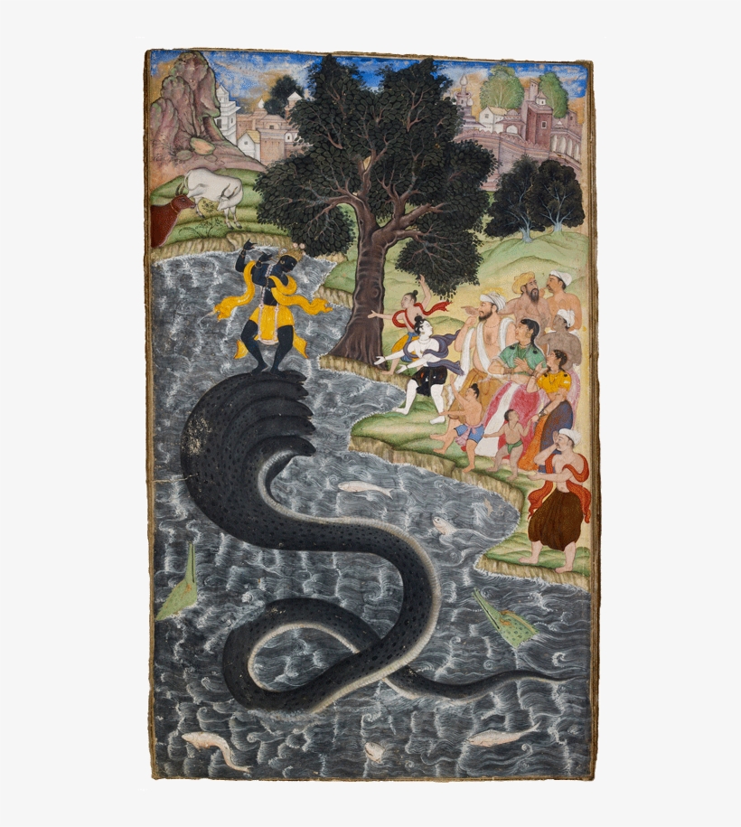 Krishna Dancing On The Head Of Kaliya - Painting, transparent png #338993