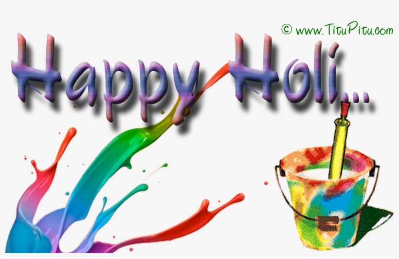 Holi Sms In Hindi And Holi Wallpapers - Happy Holi Png Text, transparent png #339112