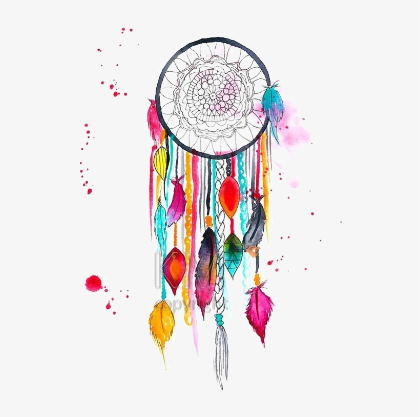 Banner Royalty Free Dreamcatcher Art Watercolor Painting - Colorful Dream Catcher Painting, transparent png #339837