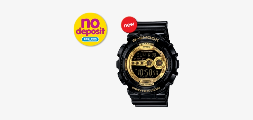 Casio G-shock Black/gold - Casio Black Watch Gd100gb-1 Black Large, transparent png #3301077
