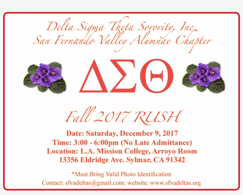 Sfva Rush Flyer - Delta Sigma Theta, transparent png #3302421