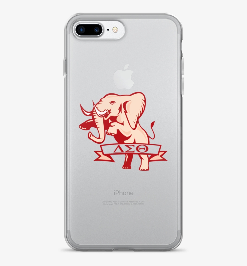 Delta Sigma Theta Iphone 7/7 Plus Case - Elephant Prancing Ribbon Scroll Shower Curtain, transparent png #3302977