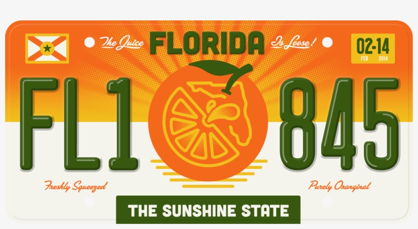 State Plates Project Florida - Personalised Florida 2014 Zipper Pull State Licence, transparent png #3303994