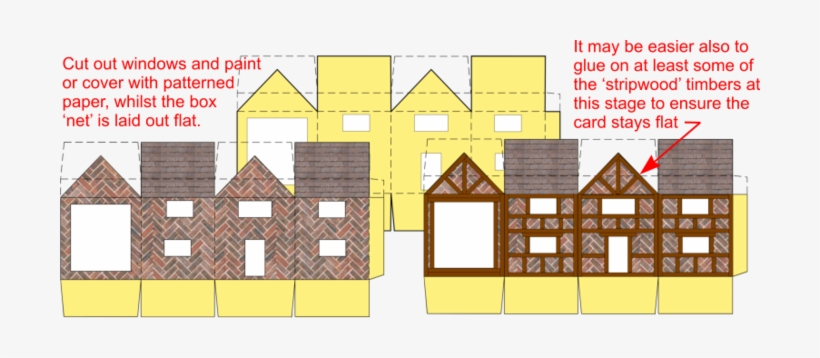 Addingtudorhousedetail - Paper Model Tudor House, transparent png #3306599