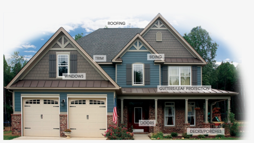 Your Exterior Experts For Everything Under The Sun - Autumn Red Siding With Cedar Shake, transparent png #3306639