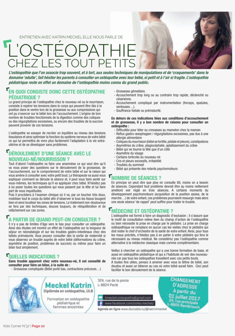 Pages From Kids Corner Edition 37 10 Km - Osteopathy, transparent png #3306867