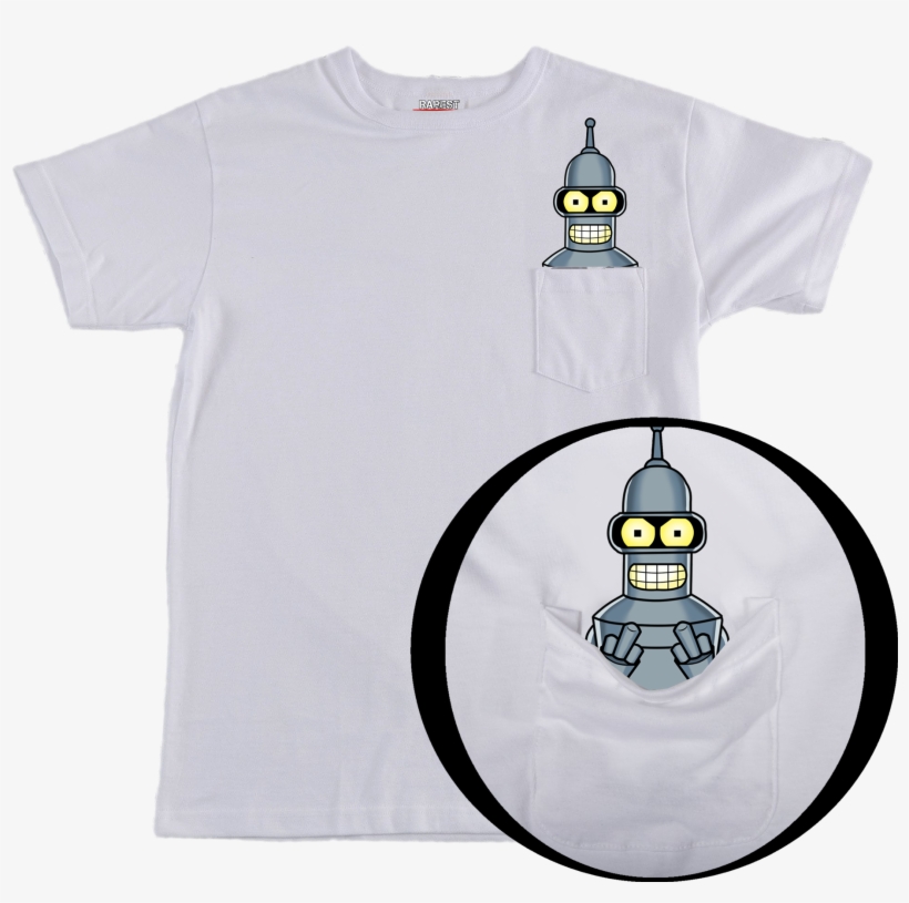 Bender Pull Down Pocket T-shirt - Pull Down Pocket T Shirts, transparent png #3309320