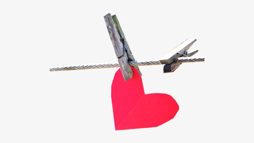 Paper Heart On Washing Line - Portable Network Graphics, transparent png #3309798