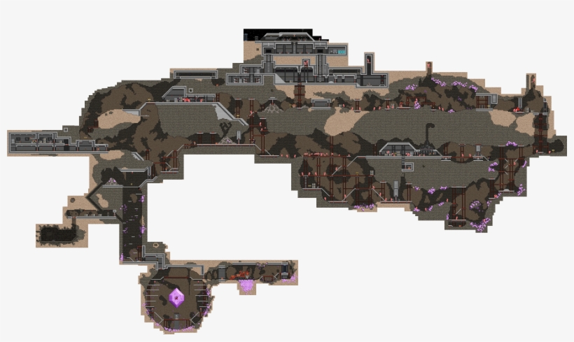Lunar Mining Facility - Starbound Ceremonial Hunting Caverns Map, transparent png #3310001