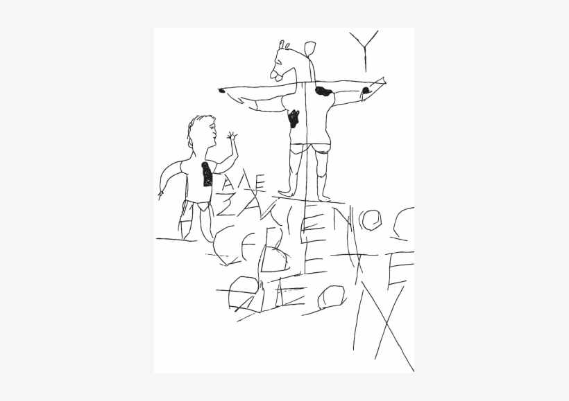 Scribble Deutsch Meaning - Alexamenos Worships His God, transparent png #3310408