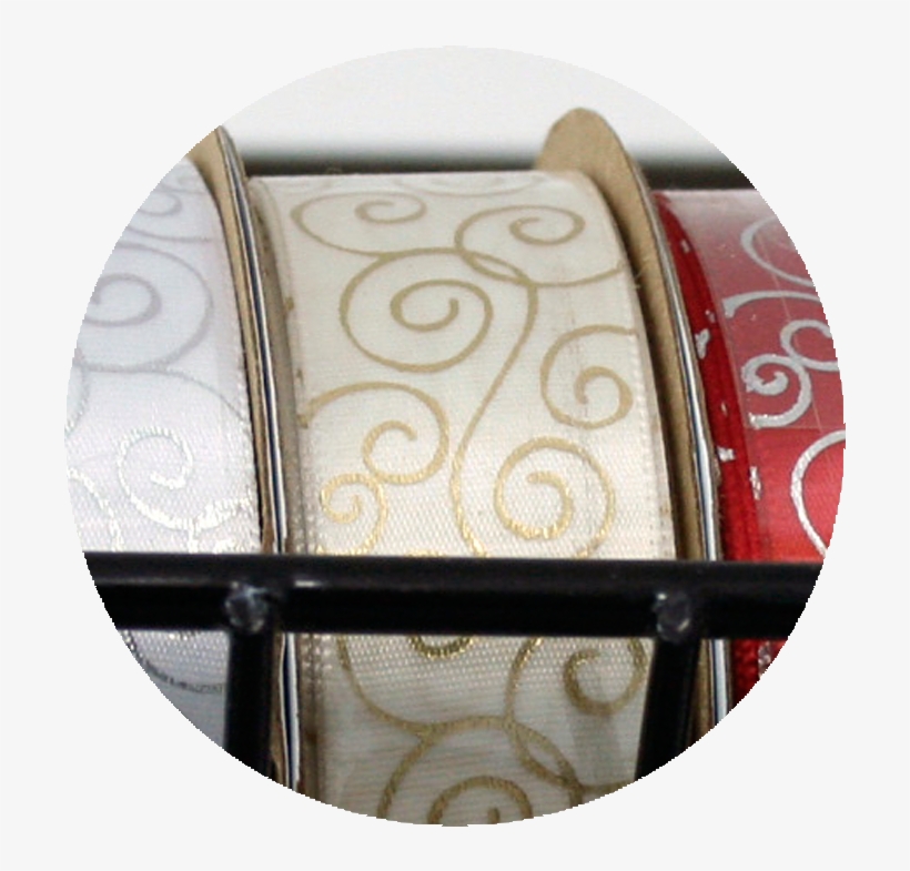 Swirl Pattern Ribbon Gold/cream - Circle, transparent png #3311769