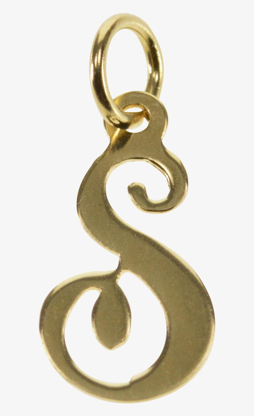14k S Swirl Letter Initial Monogram Charm/pendant Yellow - Pendant, transparent png #3312033