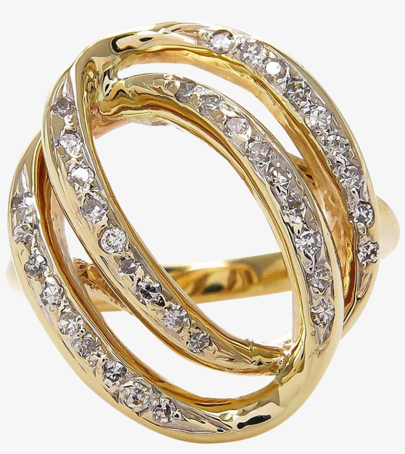 Estate Large 0.50ctw Diamond Fashion Dinner Swirl 14k, transparent png #3312052