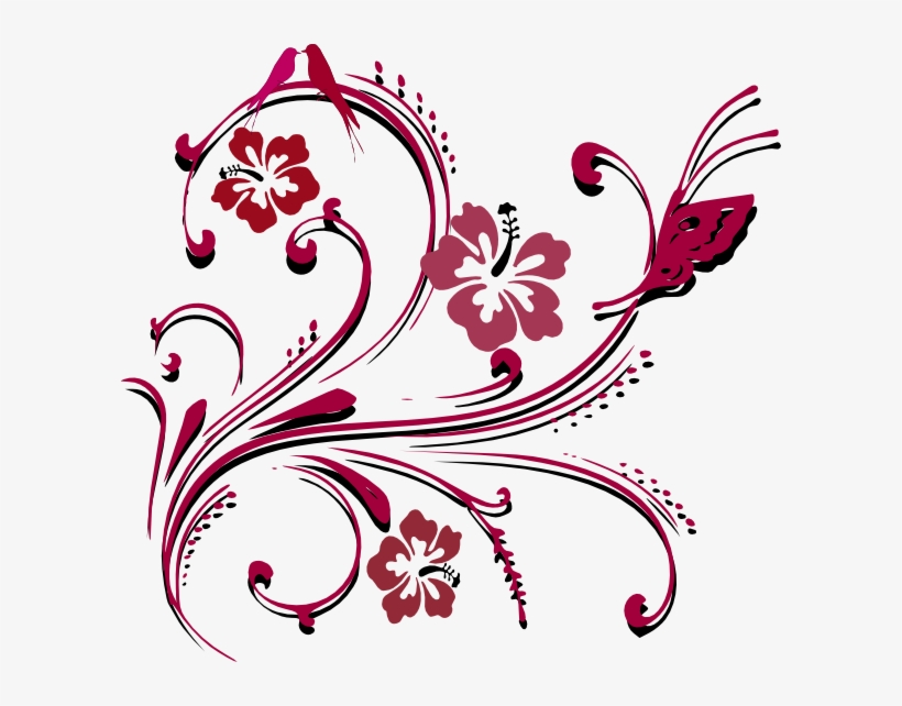 Butterfly Scroll Clip Art At Clker - Clip Art Bunga, transparent png #3312905