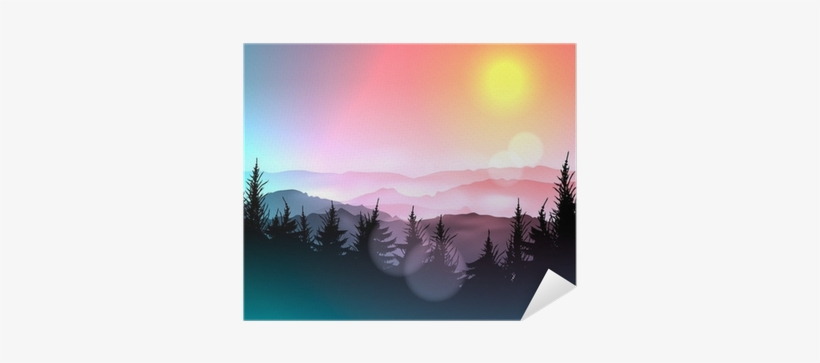 Bokeh Background With Forest On Sunrise, Vector Eps10 - Painting, transparent png #3313360