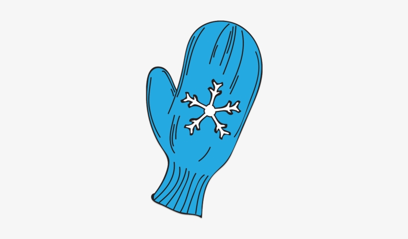 Single Blue Mitten With Snowflake Decoration - Portable Network Graphics, transparent png #3313766