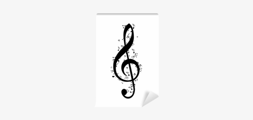 G-clef Made Of Little Music Notes Vector Wall Mural - Music Note Icon Png, transparent png #3314512