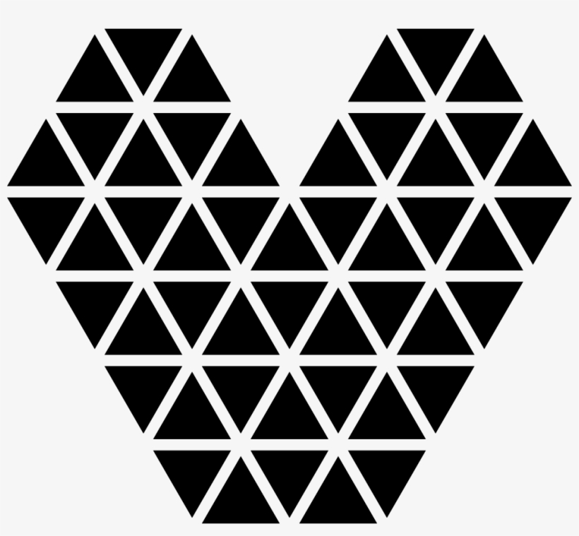 Heart Made Of Small Triangular Shapes Comments - Heart Made Out Of Shapes, transparent png #3315308