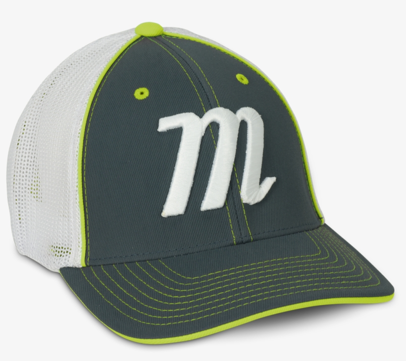 Trucker Stretch Fit Hat - Marucci Trucker Hat Gray/yellow Small/medium, transparent png #3315696