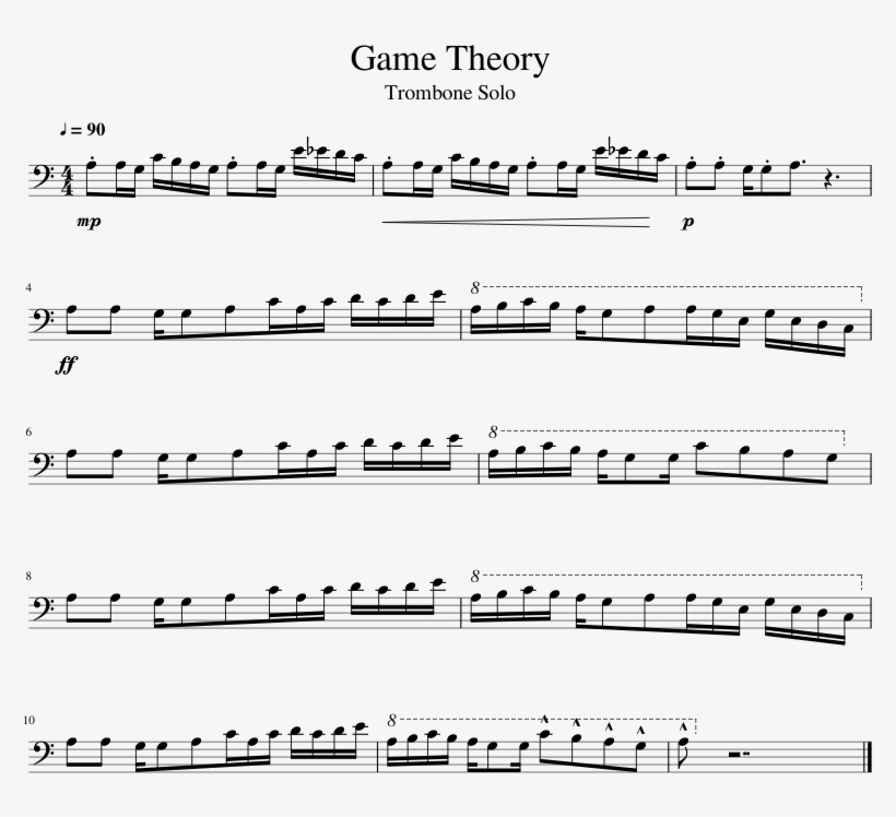 Game Theory Sheet Music 1 Of 1 Pages - Bojack Horseman Theme Sheet, transparent png #3316406