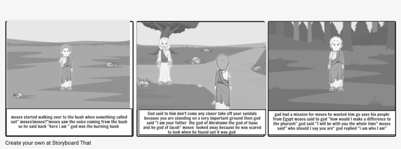 Moses And The Burning Bush - Cartoon, transparent png #3316515
