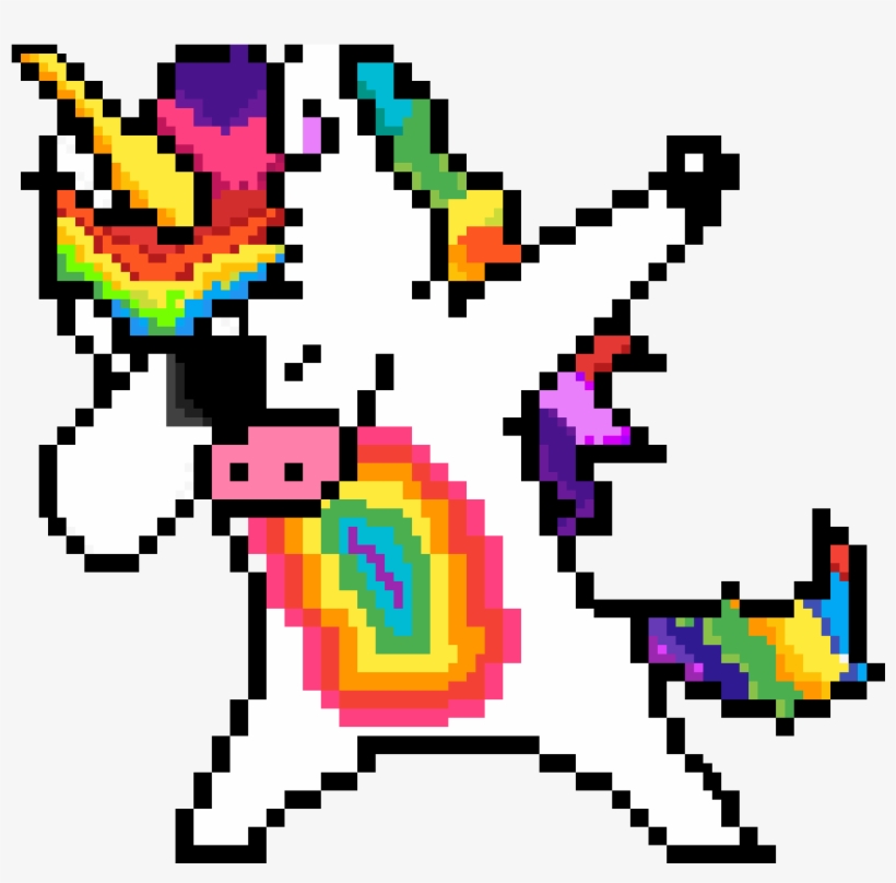 Minecraft Pixel Art Dabbing Unicorn