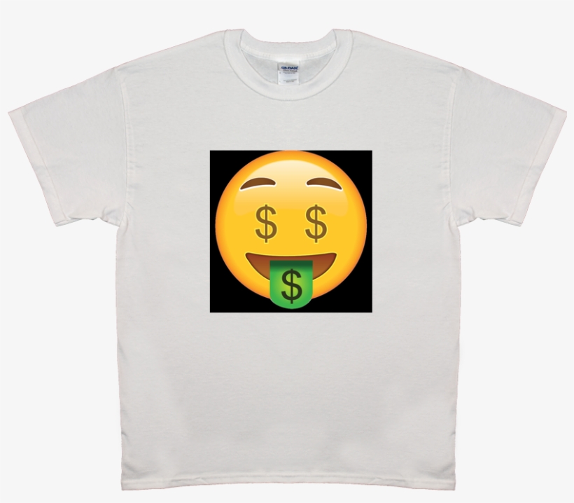 Emoji Money Face Tee Shirt Mens & Womens - Geld-gesicht - Emoji Rundes Keramik Ornament, transparent png #3317793