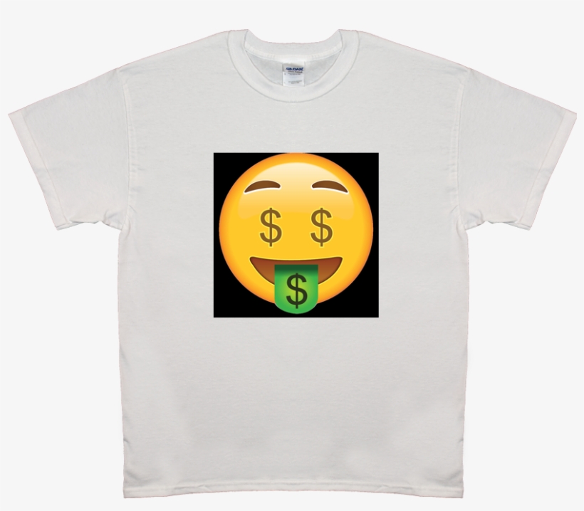 Emoji Money Face Tee Shirt Mens & Womens - Geld-gesicht - Emoji Rundes Keramik Ornament, transparent png #3317793