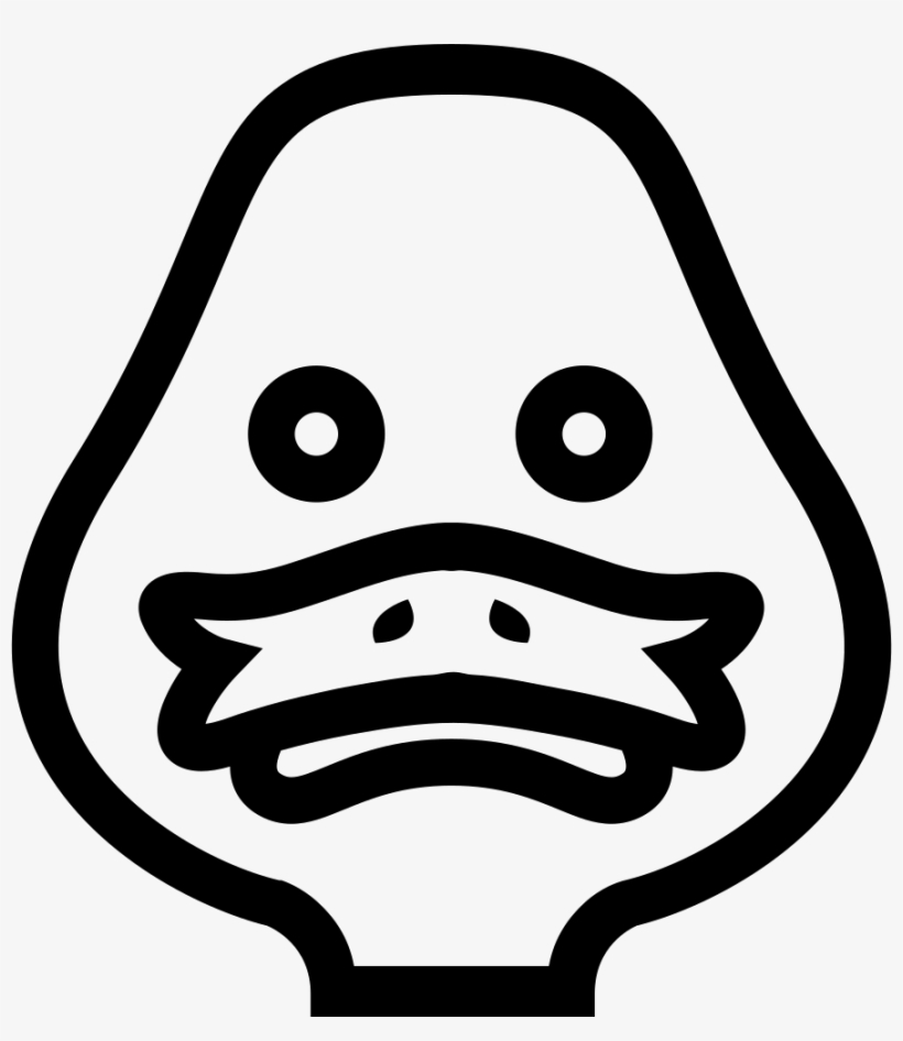 Duck Head Frontal Outlined Bird Comments - Canard Vue De Face, transparent png #3318182