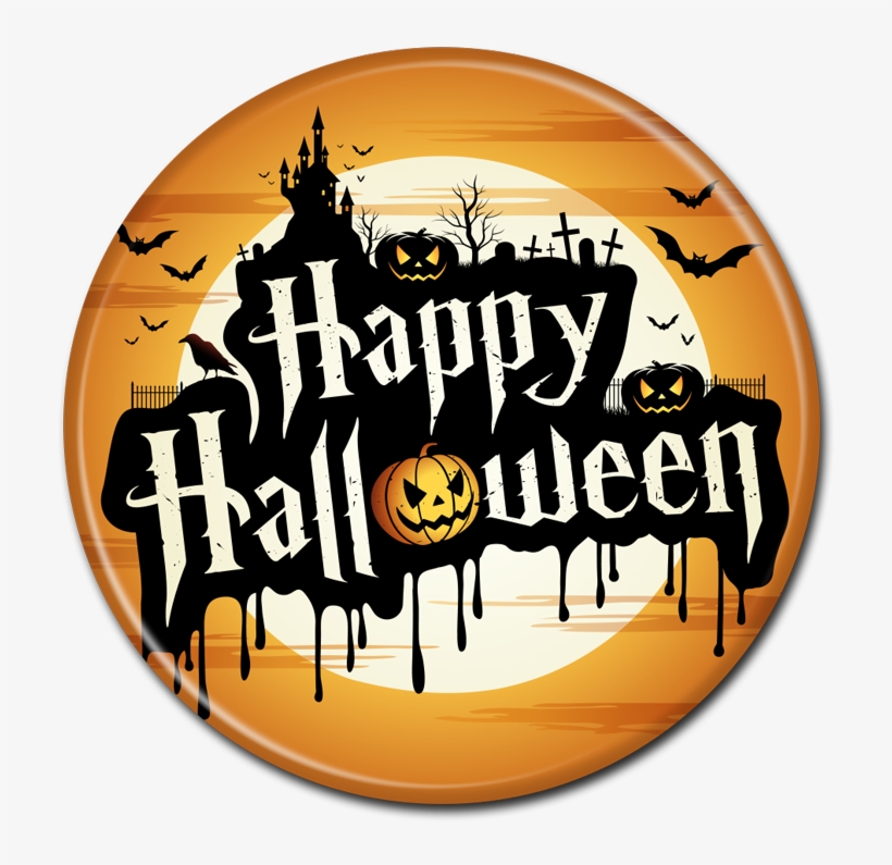 Halloween Button - - Collie Rough In Pumpkin Happy Halloween T-shirt- Halloween, transparent png #3318537