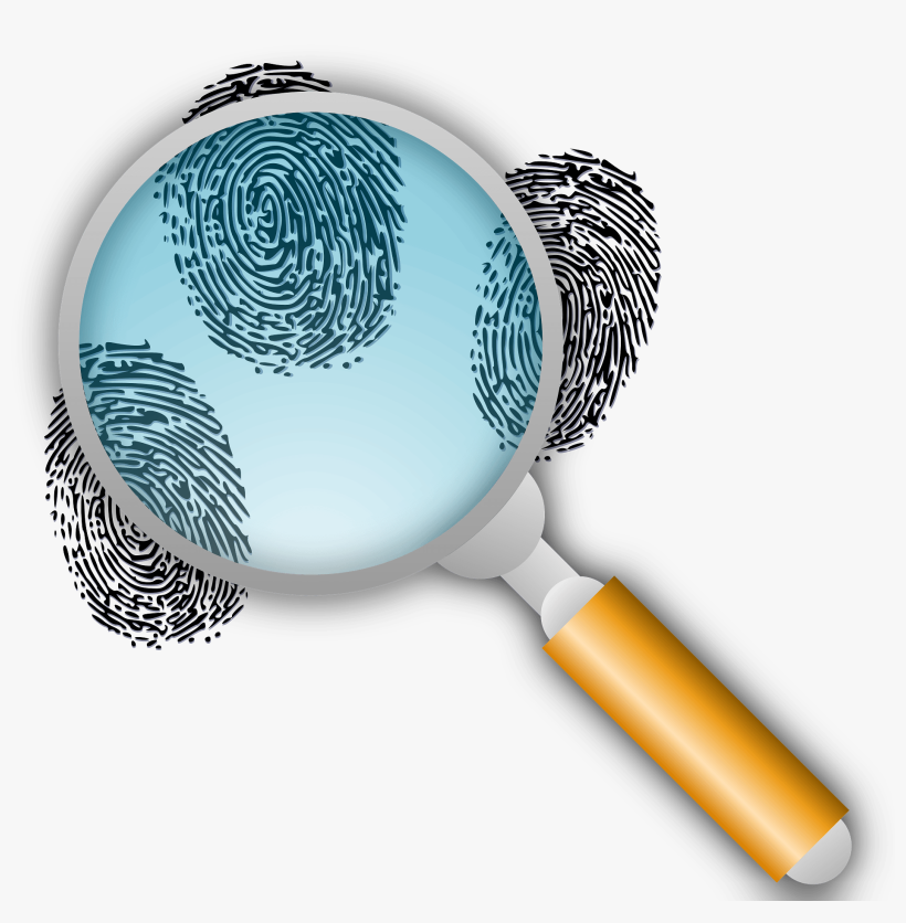 This Free Clipart Png Design Of Fingerprint Search - Magnifying Glass With Fingerprint, transparent png #3318878