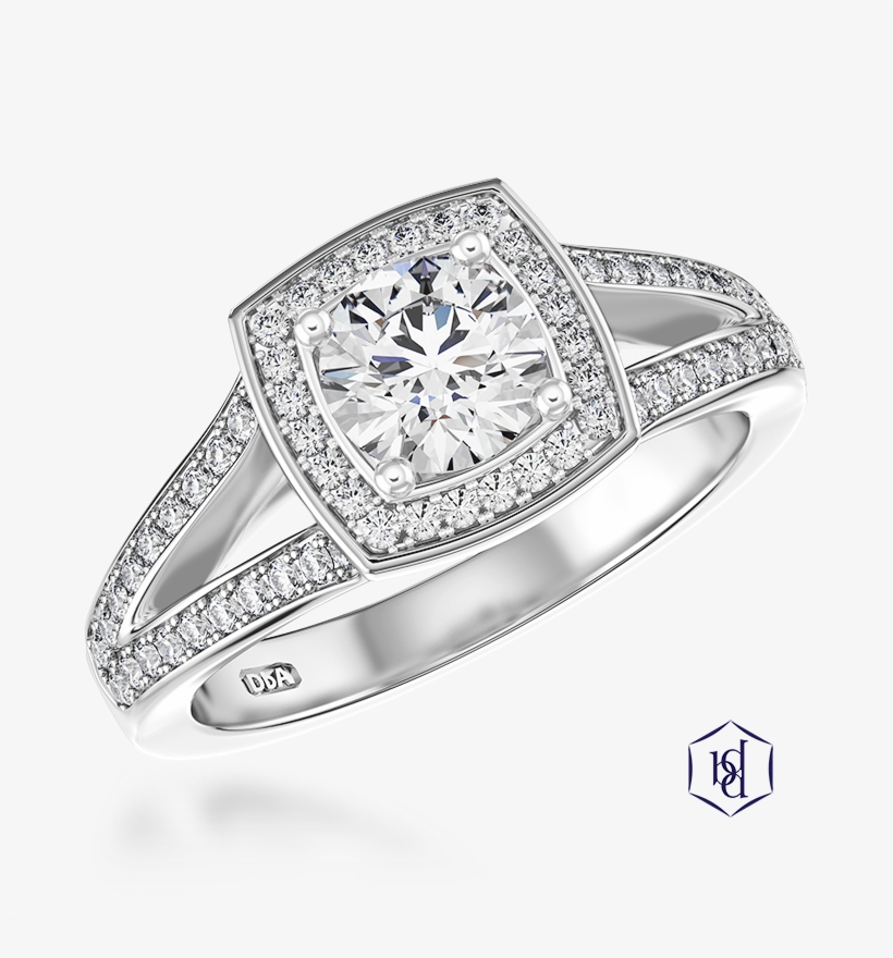 Saturn Engagement Ring, - 0.60 Ct Round Brilliant Cut Cubic Zirconia Sterling, transparent png #3319149