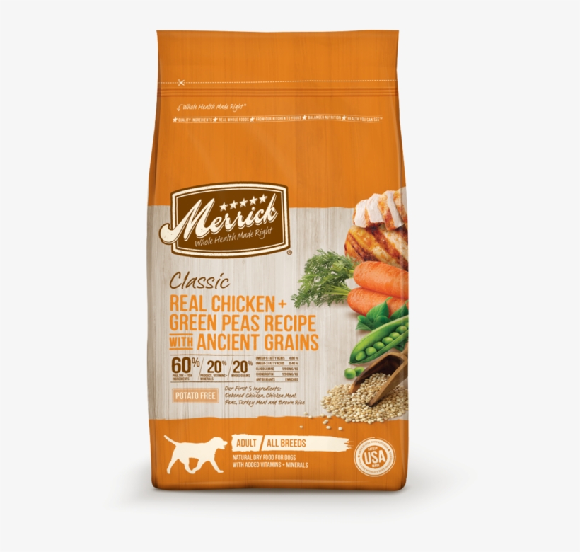 Merrick Classic Real Chicken And Green Peas Recipe - Merrick Classic Small Breed Recipe Adult Dry Dog Food, transparent png #3320059