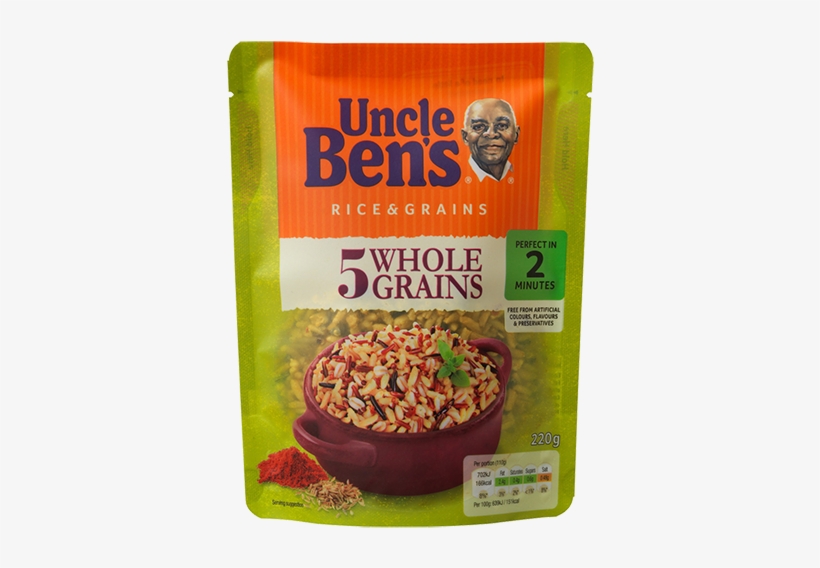 T3198 Ub Rice Grains 5 Wholegrains 220g - Uncle Bens Rice & Grains, transparent png #3320303