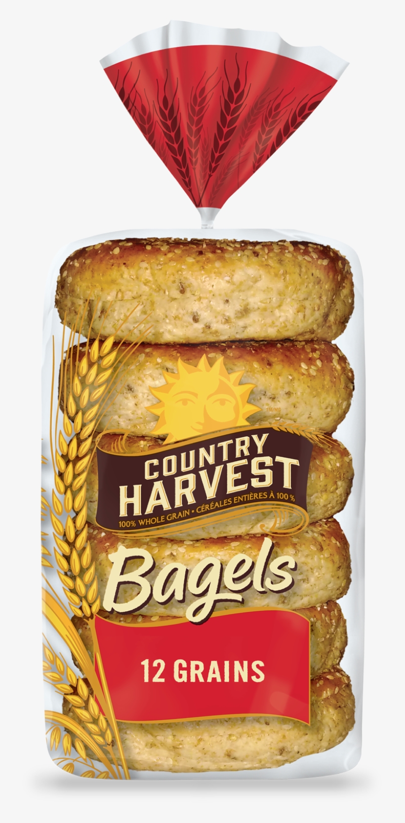 314173 Ch 12grainbagel 3d Face 02 Hr - Country Harvest Twelve Grain Bread, transparent png #3320603
