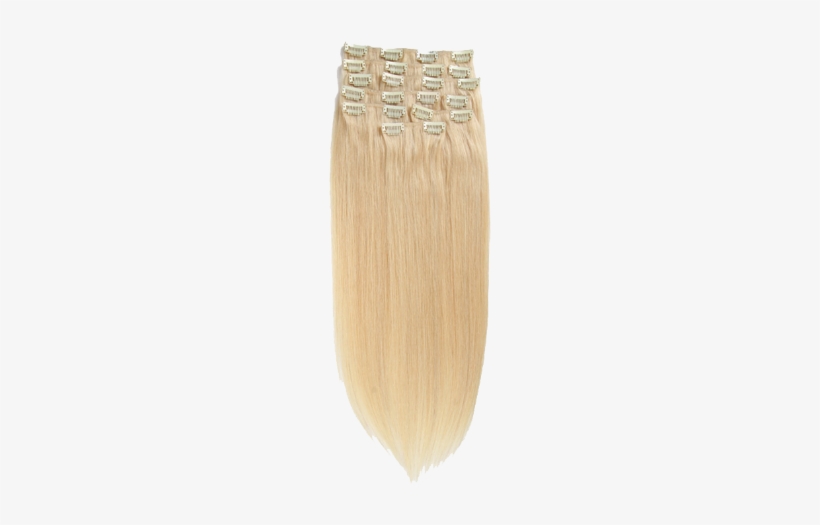 Clip In Human Hair Extensions - 16"-28" Inches 140g Full Head Clip Ns Blonde Straight, transparent png #3322418