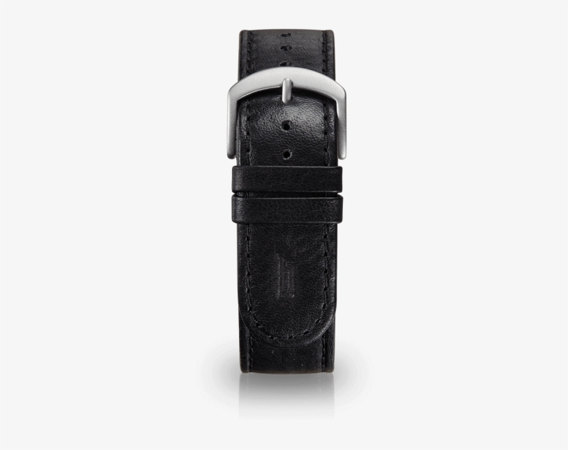 Leather Strap - Black-silver - Belt, transparent png #3324205