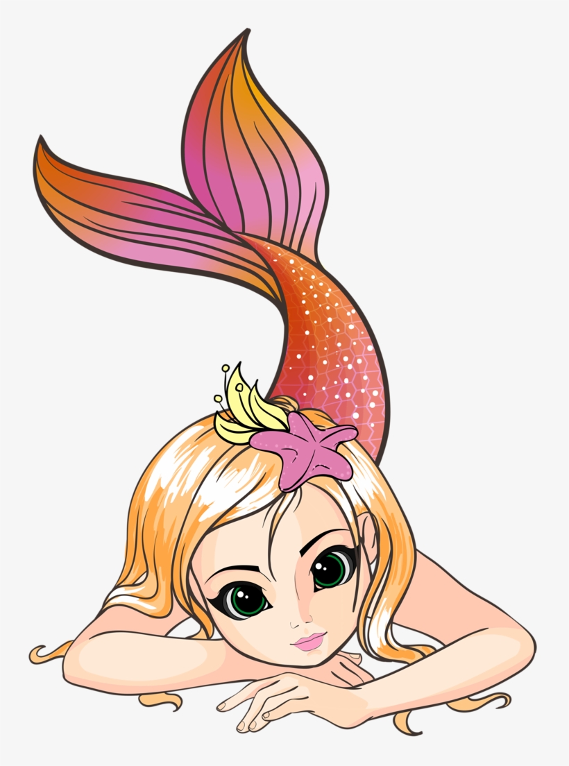 Vector Library Stock Png Mermaids Pinterest - Cute Cartoon Mermaid - Free  Transparent PNG Download - PNGkey