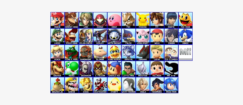 Roster - Super Smash Bros 4 Roster, transparent png #3326036