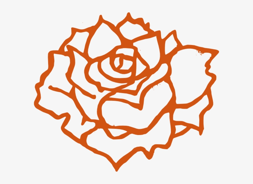 Burnt Orange Rose - Black And White Rose Clip Art, transparent png #3327260