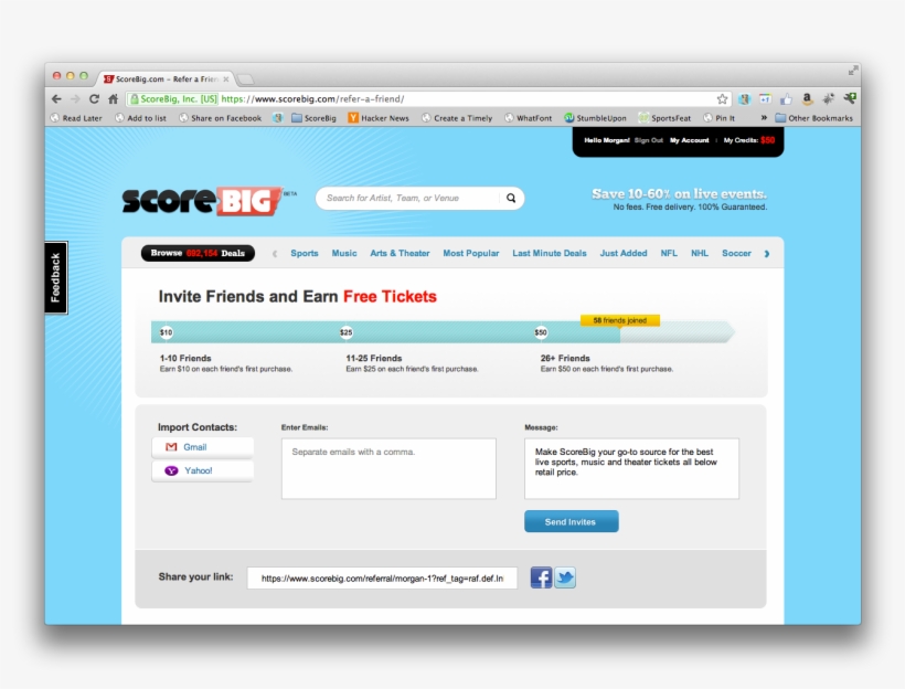 Scorebig Invite Friends, Earn Free Tickets - Scorebig, transparent png #3328664