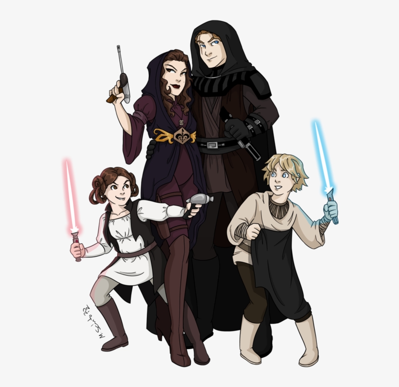 Skywalker Family Redesign By ~msciuto On Deviantart - Anakin And Padme Family, transparent png #3329397